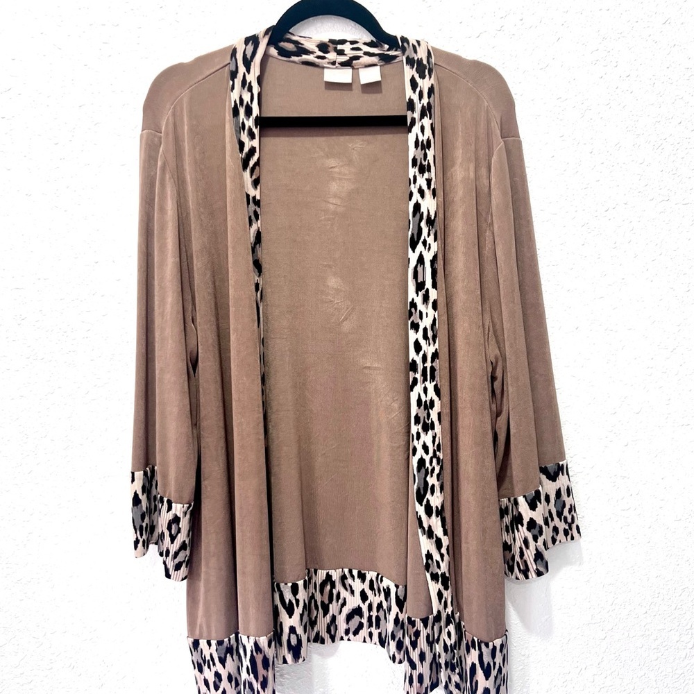 Chico's‎ Travelers Slinky Animal Print Cardigan 4  20/22